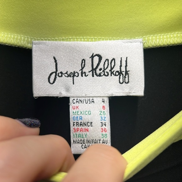 Joesph Ribkoff black and yellow short sleeve size 4 - Picture 6 of 8